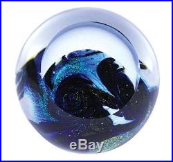 Glass Eye Studio-celestial Blue Planet 3-blown Glass Paperweight- Stunning
