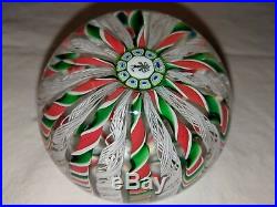 Gorgeous 1985 Perthshire Paperweight Millefiori Twisted Spokes Clear Red Green