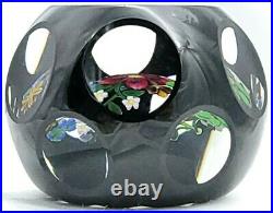 Gorgeous Perthshire 1993F Annual Ltd Ed of 199 Paperweight Black Overlay Bouquet