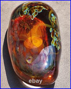 Gorgeous & Rare Fusion Z Elongated Amber Glass Paperweight Signed Pavel Hanousek