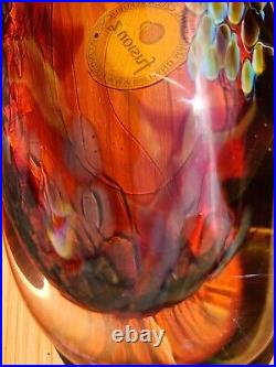 Gorgeous & Rare Fusion Z Elongated Amber Glass Paperweight Signed Pavel Hanousek