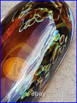 Gorgeous & Rare Fusion Z Elongated Amber Glass Paperweight Signed Pavel Hanousek