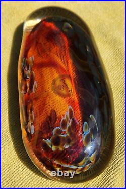 Gorgeous & Rare Fusion Z Elongated Amber Glass Paperweight Signed Pavel Hanousek