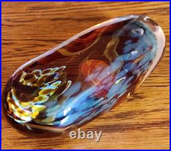 Gorgeous & Rare Fusion Z Elongated Amber Glass Paperweight Signed Pavel Hanousek