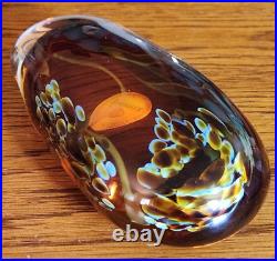 Gorgeous & Rare Fusion Z Elongated Amber Glass Paperweight Signed Pavel Hanousek