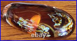 Gorgeous & Rare Fusion Z Elongated Amber Glass Paperweight Signed Pavel Hanousek