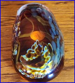 Gorgeous & Rare Fusion Z Elongated Amber Glass Paperweight Signed Pavel Hanousek