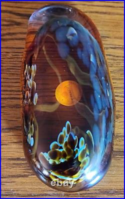 Gorgeous & Rare Fusion Z Elongated Amber Glass Paperweight Signed Pavel Hanousek