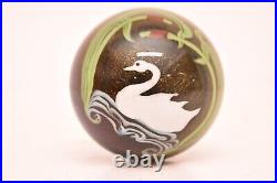 Grant Randolph Studios Art Glass Paperweight Signed 80/5421 Swan Pictorial Bird