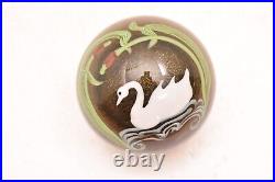 Grant Randolph Studios Art Glass Paperweight Signed 80/5421 Swan Pictorial Bird