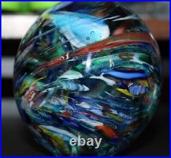 Handcrafted Murano Glass Paperweight Millefiori Swirl Design Made In Italy Colle