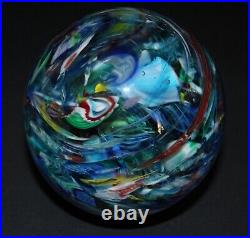 Handcrafted Murano Glass Paperweight Millefiori Swirl Design Made In Italy Colle