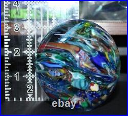 Handcrafted Murano Glass Paperweight Millefiori Swirl Design Made In Italy Colle