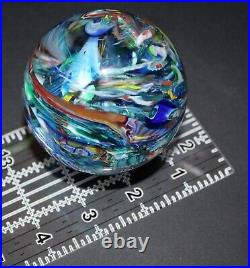 Handcrafted Murano Glass Paperweight Millefiori Swirl Design Made In Italy Colle