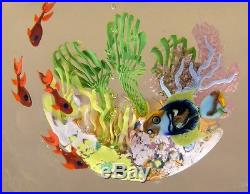 Heavy Big UNDERWATER GARDEN 1987 Paperweight HEILMAN & ROESSLER Fish Coral Reef