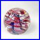 Henry-Summa-2000-Art-Glass-Paperweight-With-Red-Surface-Swirl-Blue-Helix-01-tzhv