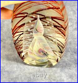 Henry Summa Art Glass 5½ Cone Sculpture Paperweight with Spirals Signed 1993