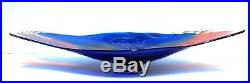 Henry Summa Huge Cobalt Blue/red Art Glass Sculptural Platter