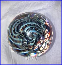 Henry Summa Signed Art Glass Paperweight, Vintage Oct 90