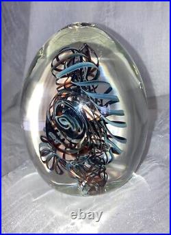 Henry Summa Signed Art Glass Paperweight, Vintage Oct 90