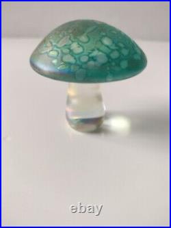 Heron Glass iridescent mushroom paperweights set of 4