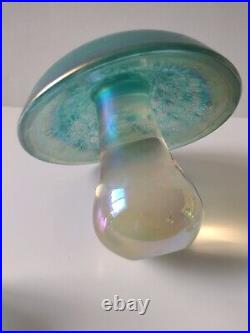 Heron Glass iridescent mushroom paperweights set of 4