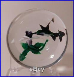IMPRESSIVE and is SIGNED Rick Ayotte Humming Bird Lampwork Art Glass PAPERWEIGHT
