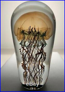 INCREDIBLE Satava STUDIO ART GLASS Paperweight JELLYFISH 5 1/2 inches Sculpture
