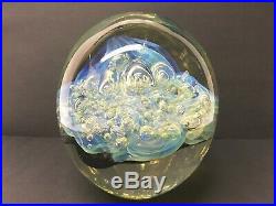 INCREDIBLE Signed EICKHOLT Glass PAPERWEIGHT Iridescent COLORS Change 3.75