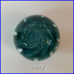 Iridescent Swirl Whirlpool Gibson Art Glass Paperweight Signed EUC