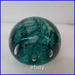 Iridescent Swirl Whirlpool Gibson Art Glass Paperweight Signed EUC