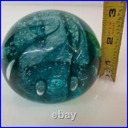 Iridescent Swirl Whirlpool Gibson Art Glass Paperweight Signed EUC