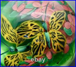 JUSTIN LUNDBERG Monarch Butterfly & Flowers Art Magnum Paperweight, Apr 3Hx3.5W