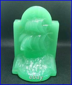 Jadeite Jade Depression Glass Vintage Ship Cameo Extremely Rare