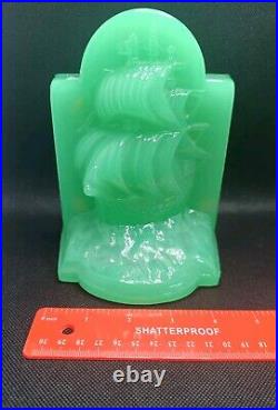 Jadeite Jade Depression Glass Vintage Ship Cameo Extremely Rare