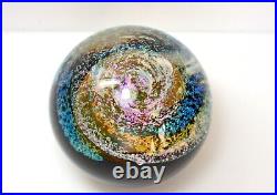 Janet Wolery Dishroic Art Glass Studio Paperweight Ball 1994