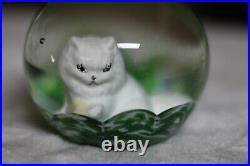 Joe St Clair signed Kitty Sulfide Paperweight