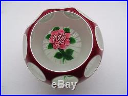 John Deacon Faceted Flower Paperweight Signed Jhd 1996 To Base