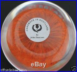 John Deacons ART GLASS PAPERWEIGHT Millefiori Orange