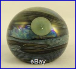 John Lewis Studio Art Glass Moon & Clouds Paperweight Signed and Numbered