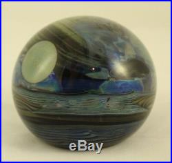 John Lewis Studio Art Glass Moon & Clouds Paperweight Signed and Numbered