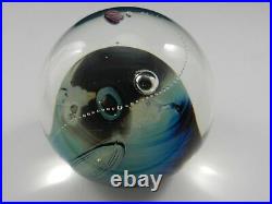 Josh Simpson #1-93 Inhabited Planet Paperweight Rocket Blue Bubbles 3 D 1989