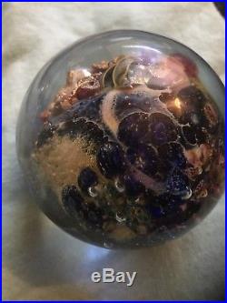 Josh Simpson 2.75 Planet Paperweight Numbered, Signed, Dated 2000 2.112.2000