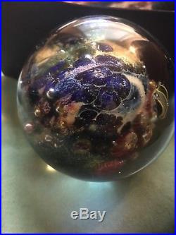 Josh Simpson 2.75 Planet Paperweight Numbered, Signed, Dated 2000 2.112.2000
