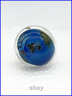 Josh Simpson 2000 Hand Blown Art Glass Little Planet Marble STUNNING Unsigned