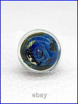 Josh Simpson 2000 Hand Blown Art Glass Little Planet Marble STUNNING Unsigned