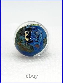 Josh Simpson 2000 Hand Blown Art Glass Little Planet Marble STUNNING Unsigned