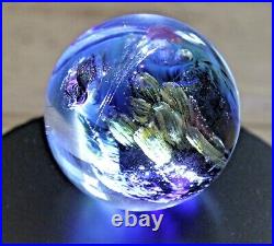Josh Simpson Art Glass Globe Inhabited Planet SIGNED NUMBERED JS14 withilluminator