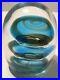 K-OKAWA-signed-Vintage-art-glass-Magnum-paperweight-1984-Blue-Stunning-01-mryf