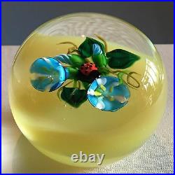 KEN ROSENFELD Lady Bug and Blue Flowers on Yellow Base Brand New